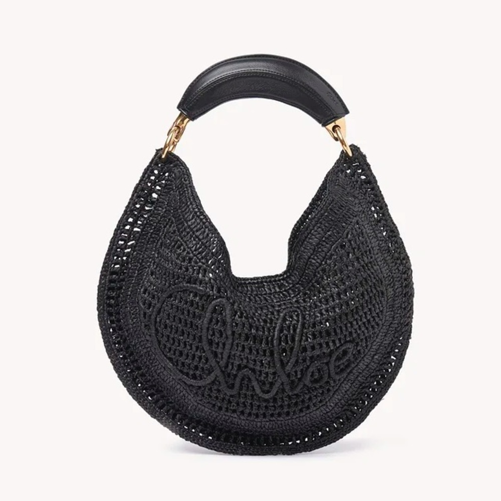 NEW Chloe Summer Banana Raffia Hobo Bag
